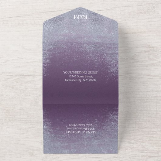 Invitation Tout En Un Crystal Agate Mariage Amethyst ID825 (Dehors)