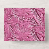 Invitation Tout En Un Cuir Chic Rose Faux (Verso)