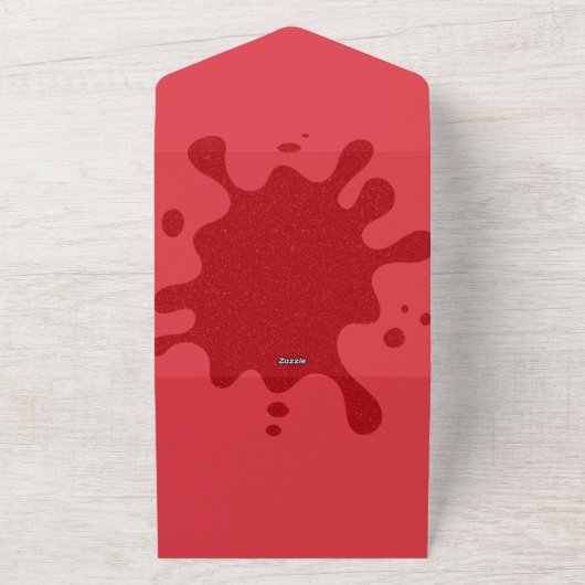 Invitation Tout En Un Custom Tomato Red Splash Seal & Send Invite (Dehors)