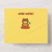 Invitation Tout En Un Cute Bear thème Baby shower garçon (Verso)