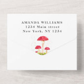 Invitation Tout En Un Cute bébé écureuil Toadstool Fox Animal Aquarelle (Verso)