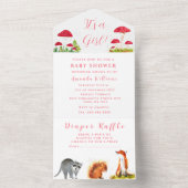 Invitation Tout En Un Cute bébé écureuil Toadstool Fox Animal Aquarelle (À l'intérieur)