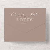 Invitation Tout En Un Cute Floral Dusty Rose Mariage (Verso)