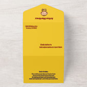 Invitation Tout En Un Cute Monkey thème Baby shower garçon (Dehors)