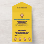 Invitation Tout En Un Cute Monkey thème Baby shower garçon (À l'intérieur)