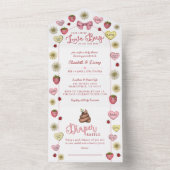 Invitation Tout En Un Cute Pink and Red Joint Valentines Day Baby Shower (À l'intérieur)