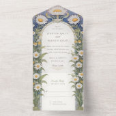 Invitation Tout En Un Daisies Mariage Perforforé RSVP (À l'intérieur)