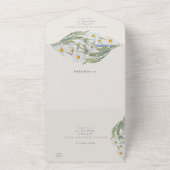 Invitation Tout En Un Daisies Mariage Perforforé RSVP (Dehors)