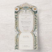 Invitation Tout En Un Daisies Mariage Perforforé RSVP (À l'intérieur)