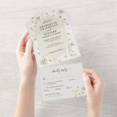 Invitation Tout En Un Daisy Fleur sauvage Mariage Tout en un (Déchirure)