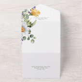 Invitation Tout En Un Daisy Rustique & Lavande Floral Blanc Dîner (Dehors)