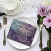 Invitation Tout En Un Dark gothique violet Lavande Rose QR Code