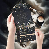 Invitation Tout En Un Dark Moody Fleur sauvage romantique Fairytale Mari