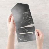 Invitation Tout En Un Dark Moody Midnight Black Fog Dinner Mariage (Déchirure)