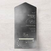 Invitation Tout En Un Dark Moody Midnight Black Fog Dinner Mariage (À l'intérieur)