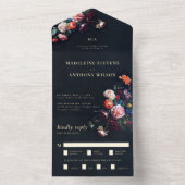 Invitation Tout En Un Dark Romantic Moody Floral Black Fairytale Mariage (À l'intérieur)