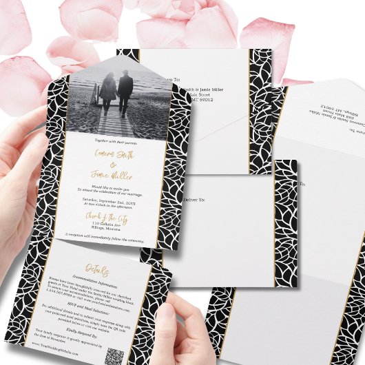 Invitation tout-en-un de la ligne Abstraite