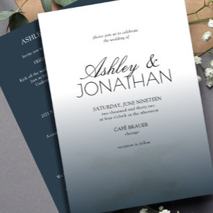 Invitation Tout-en-un de la marine Mariage moderne, gras et m