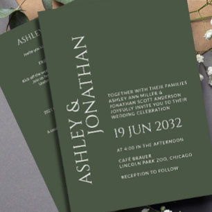 Invitation Tout-en-un de Mariage moderne gras et minimaliste