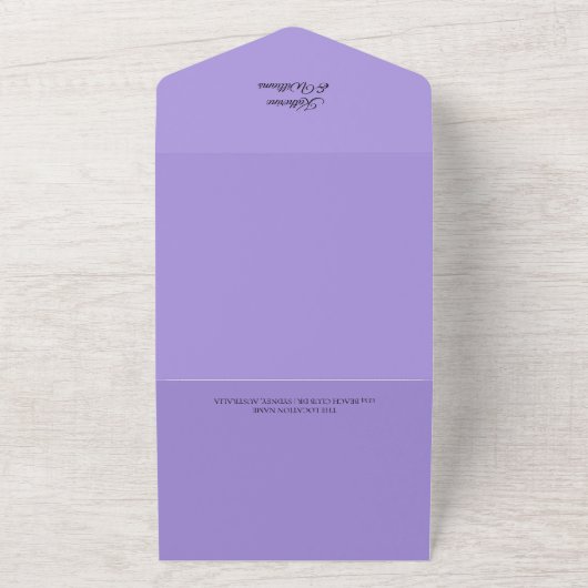 Invitation Tout En Un Déclaration de Mariage moderne Lilac (Dehors)