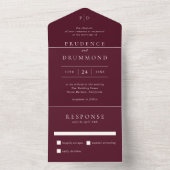 Invitation Tout En Un Deep Burgundy Elegant Classic Wedding (À l'intérieur)
