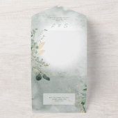 Invitation Tout En Un Délicate verdure moderne Photo QR Code (Dehors)