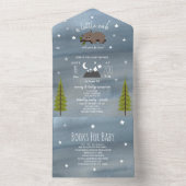 Invitation Tout En Un Demande de Baby shower de l'Ours couché (À l'intérieur)