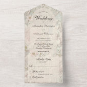 Invitation Tout En Un Dentelle de mariage ivoire (À l'intérieur)