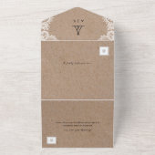 Invitation Tout En Un Dentelle Rustique Kraft Extérieur Mariage Tente Ti (Dehors)