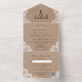 Invitation Tout En Un Dentelle Rustique Kraft Extérieur Mariage Tente Ti (À l'intérieur)