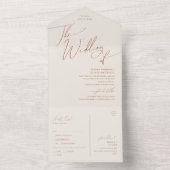 Invitation Tout En Un Désert de Whimsical | Mariage beige de Sceau et d' (À l'intérieur)