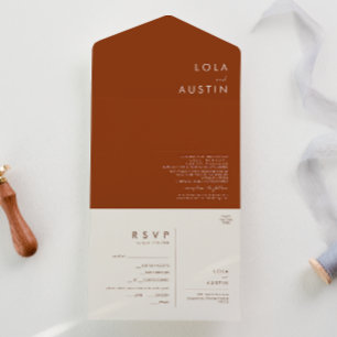 Invitation Tout En Un Désert simple   Sceau en terre cuite et envoi