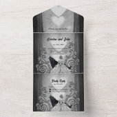 Invitation Tout En Un Design élégant et sombre (À l'intérieur)