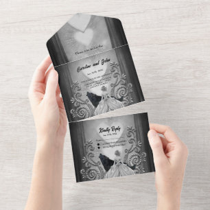 Invitation Tout En Un Design élégant et sombre