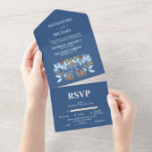 Invitation Tout En Un Destination Grèce Mariage Santorin (Déchirure)