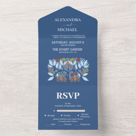 Invitation Tout En Un Destination Grèce Mariage Santorin (À l'intérieur)