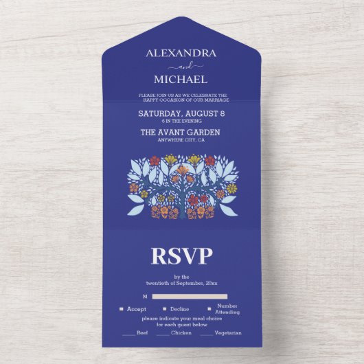 Invitation Tout En Un Destination Grèce Mariage Santorin (À l'intérieur)