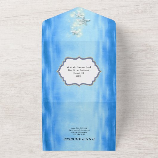 Invitation Tout En Un Destination mariage des îles tropicales bleues (Dehors)