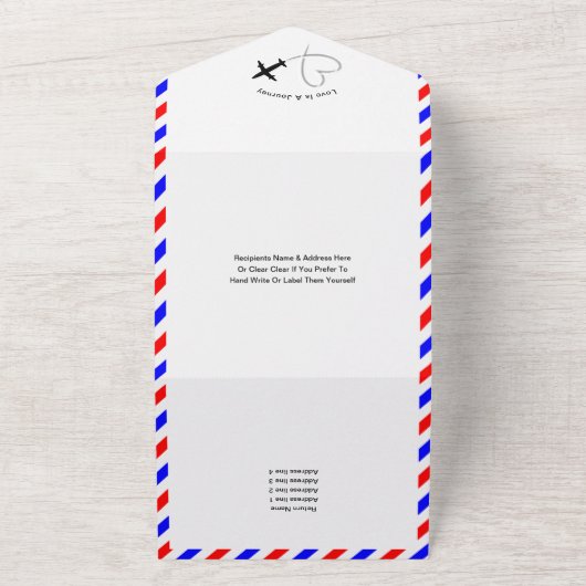 Invitation Tout En Un Destination Mariage Italie Style Airmail Tout en u (Dehors)