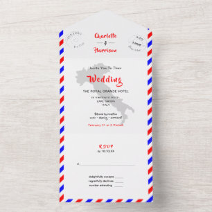 Invitation Tout En Un Destination Mariage Italie Style Airmail Tout en u