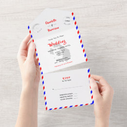 Invitation Tout En Un Destination Mariage Santorin Grèce Airmail