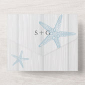 Invitation Tout En Un Destination Plage Rustique Starfish Mariage (Verso)