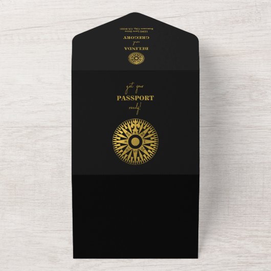 Invitation Tout En Un Destination Wedding Passport Compass Wedding (Dehors)