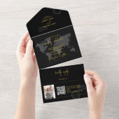 Invitation Tout En Un Destination Wedding Passport Compass Wedding (Déchirure)
