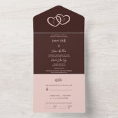 Invitation Tout En Un Deux Coeurs entrelacés avec les initiales Sienne & (À l'intérieur)