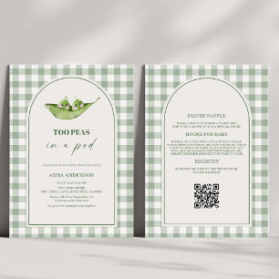 Invitation Tout en Un Deux Pois dans une Cosse  Baby Shower G