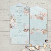 Invitation Tout En Un Dîner Aqua Ocean & Shells moderne