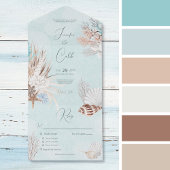 Invitation Tout En Un Dîner Aqua Ocean & Shells moderne