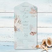 Invitation Tout En Un Dîner Aqua Ocean & Shells moderne