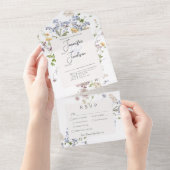 Invitation Tout En Un Dîner blanc Fleur sauvage Boho (Déchirure)
